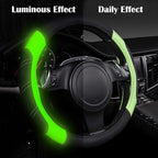 CAR PASS Line Rider Microfiber Leather Sporty Steering Wheel Cover Universal Fits for 95% Truck,SUV,Cars 14.5-15inch, Anti-Sl