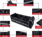 Farasla Waterproof Trunk Organizer with Insulated Leakproof Cooler Bag, Foldable Cover, Adjustable Securing Straps (Black)