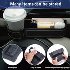 Car Seat Gap Filler Organizer,2 Pack Gap Filler for Car,Seat Gap Storage Box with Cup Holder Expander,Car Organizer Front Seat for Holding Phone, Glasses, Keys, Cards(Black)