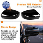 Moonlinks Compatible with Nissan Sentra 2013 2014 2015 2016 2017 2018 2019 Side Mirror Cover Replacement,Glossy Black Left Driver&Right Passenger Side Door Rearview Side Mirror Cap WITHOUT Turn Signal