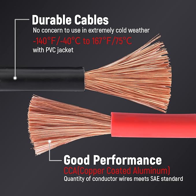 TOPDC Jumper Cables Heavy Duty 0 Gauge 30 Feet 1000Amp Booster Cables for Car Battery, Heavy Duty 2/0 Gauge Cables for Diesel Trucks, with Case, Gloves