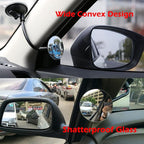 Suction Cup Car Baby Mirror, Ampper Adjustabe Long Arm HD Glass Convex Wide Angle Interior Rearview Baby Rear Facing Mirror (Frameless Round, 3.35")