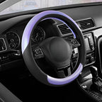 Road Comforts Steering Wheel Cover – Breathable Leather Steering Wheel Cover, Anti-Slip Grip, Universal Fit 14.5” to 15”, Hea