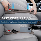 2PCS Car Seat Gap Filler Organizer, Car Organizers and Storage, Multi-Function Auto Side Seat Gap Filler for Prevent Items Falling, Vehicle Accessories Crevice Blocker for Truck SUV (Brown)