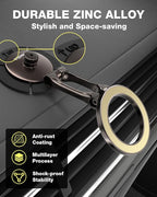 Smolink Tesla Phone Mount, All Metal Strong Magnet Magnetic Phone Holder for Car Dashborad and Tesla Model 3/Y/S/X, Foldable Hidden for MagSafe Car Mount Fit for iPhone All Phones, Beige