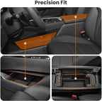 2Pcs Center Console Organizer compatible with Nissan Rogue 2021-2026, Armrest Insert Secondary Tray Lower Console Storage Box, Rogue Interior Accessories, Black ABS Plastic