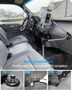 woleyi Car/Truck Seat Rail Tablet Mount, 35" Heavy Duty Car Floor Bolt Tablet Holder, Vehicle Front Seats Stand for iPad Pro Air Mini, iPhone, Galaxy Tabs, Z Fold, More 4-13" Cell Phones and Tablets