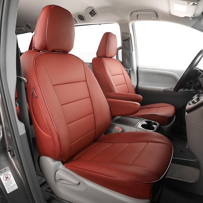 EKR Sienna Seat Covers for 2011-2020 Toyota Sienna XLE,Limited,Limited Premium,7 Seats,2nd Row Captain Seats W/Legrest,Seat C