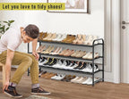 MISSLO 3-Tier Long Shoe Rack for Closet Shoe Organizer for Closet Floor Entryway Storage Stackable Wide Shoe Shelf Stores 24 