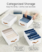 Homsorout Closet Organizers and Storage - Fabric Clothes Organizer with Handles, Foldable Jeans Organizer for Clothes, Drawer