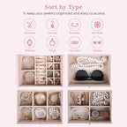 Dajasan Large Jewelry Box Organizer, Jewelry Storage with 3 Drawers, Huge Jewelry Box with Mirror, Gift Idea for Women, Girls
