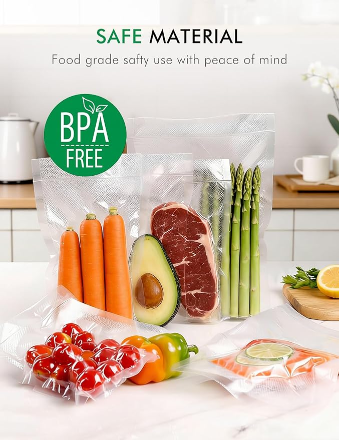 Vacuum Sealer Bags For Food-150 Quart 11"x16"and Quart 8"x12"and Pint 6"x10"-Commercial Grade BPA Free Bag-Durable Customized