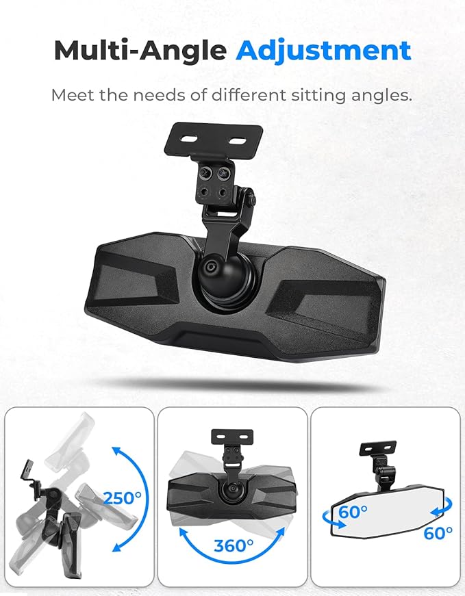 KEMIMOTO Rear view Mirror Compatible with CFMOTO UFORCE 1000/1000 XL & Polaris Ranger 1000 XP 900 500 570 / Crew, Features Stable Top Mounting No Vibration, Multi-Angle Adjustment Accessories