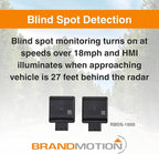 Brandmotion RDBS-1600 Radar Blind Spot System with Cross Traffic Detection | Blind Spot Detection | Lane Change Assist | Soft