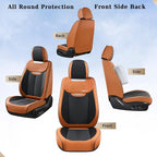 Coverado Seat Covers, Front Car Seat Cover, 2 Pack Breathable Nappa Leather Seat Cover, Waterproof Car Seat Protector, Car Se