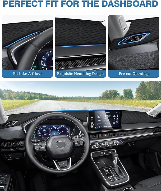 FIILINES Dash Cover for Honda CR-V CRV 2023-2026 (Without Hud), Dashboard Mat Cover CRV Accessories Sunshade Nonslip Mesh Pro