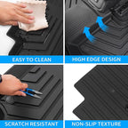 Bomely Floor Mats Compatible with 2020-2026 Toyota Highlander 3 Row Liner TPE All Weather 2025 7 Seats Highlander Accessories (2020-2026,Floor Mats)