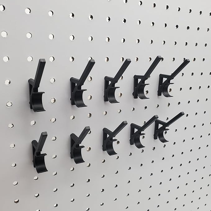 'Just Hanging Pegboards' 1/4" Pegboard Angled Thread-Bobbin Storage Hook, Compatible with 1/4" Pegboards. Sewing Organization