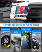 Car Tablet Holder CD Slot, [Height Adjustable Arm] Car CD Player Tablet Mount, Universal Car CD Clamp for iPad Pro Air Mini, Galaxy Tabs/Z Fold/Z Flip, iPhone, More 4-12.9" Device