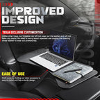 Car Folding Tray Table Leather Compatible with Tesla Model 3 Y – Multi-Use Dining Tray & Laptop Stand, Fits Front Driver & Passenger Seats,Black