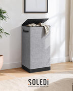 SOLEDI Laundry Hamper with Lid 100L Large & Tall Collapsible Laundry Basket, Clothes Hamper with Bag Removable Easy to Carry,