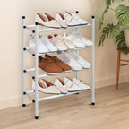 STORAGE MANIAC Expandable Shoe Rack, 16 Pairs Stackable Small Shoe Rack, Metal Adjustable Shoes Organizer for Closet, Entrywa
