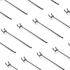 HUHOLE 25 Pack Black Pegboard Hooks 10 Inch – Heavy Duty Metal L-Hooks for 1/4" Peg Board – Garage Tool Organizer, Retail Dis