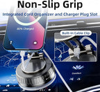 2026 Upgraded Magnetic Car Phone Mount for MagSafe: 360° Rotatable Adjustable Holder with 180+LBS Strong Suction Cup & 3800gf Magnet, Compatible with iPhone 17/16/15 Series & Android Devices