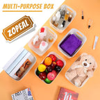 Zopeal Plastic Storage Bins 10 Pcs White Pantry Organizer Bins Small Baskets Storage Containers for Home Kitchen (12 x 8 x 5 