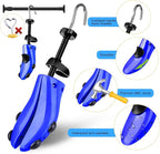 eachway Shoe Stretcher Shoe Trees,Adjustable Length & Width for Men and Women (L (for Men's Size Us 10-13.5) Blue)