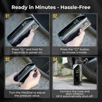 FLEXTAILGEAR Portable Tire Inflator, Rechargeable Electric Air Pump with Knob Pressure Control, Cordless Air Compressor for Car Tires, Bike, Balls, Digital Pressure Gauge, Auto Shut-Off.