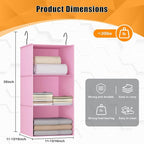Hanging Closet Organizer and Storage 3-Shelf, Easy Mount Foldable Hanging Closet Wardrobe Storage Shelves, Clothes Handbag Sh