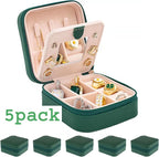KElofoN Travel Jewelry Case with Mirror - Small Organizer Box for Girls & Women (Green-5)