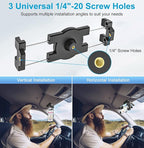 GDZN Car Sun Visor Tablet Mount, [Metal Clip] Multi Functional Tablet Holder for Car Visor, 360° Adjustable Steering Wheel iPad Clamp for iPad Pro, Air Mini, Galaxy Tab, iPhone, 4.7-113" Device