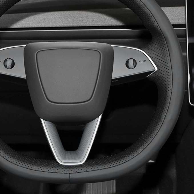 MEWANT DIY Stitching 3D Style Steering Wheel Cover Wrap for Tesla Model 3 Highland 2023-2025/Model Y 2025 Highland for Tesla Model 3/Model Y Accessories(3D Style)