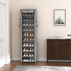 VTRIN Vertical Narrow Shoe Rack Organizer Tall Shoe Rack for Closet Entryway 10 Tier Non-Woven Cover Shoe Shelf Holds 20-22 P