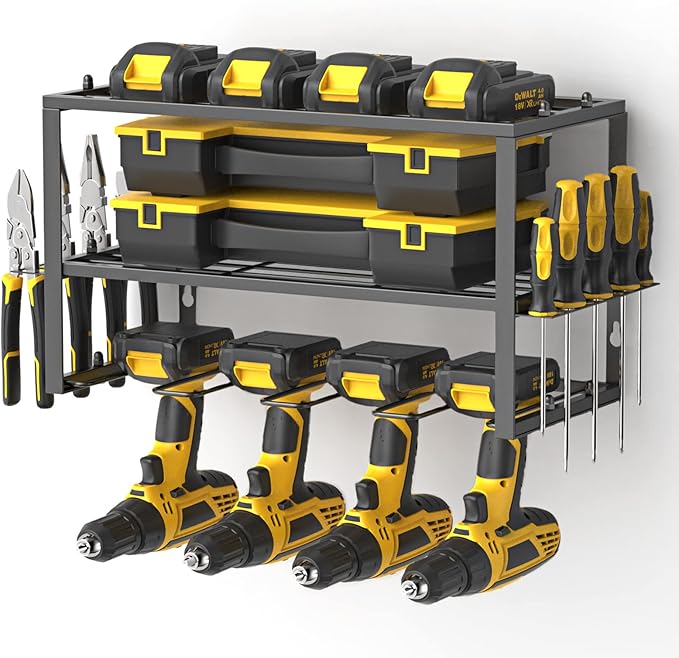 Spacecare Power Tool Organizer- Power Drill Tool Holder- Heavy Duty Tool Shelf & 1 Pack 3 Layers Tool Rack Cordless Drill Hol