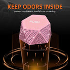 NBTEPEM 2 PCS Bling Car Trash Can with Lid, Bling Car Accessories Trash Bin, Leakproof Auto Garbage Can with 60 Trash Bags, Multipurpose Organizers and Storage for Home, Office (Pink Diamond)