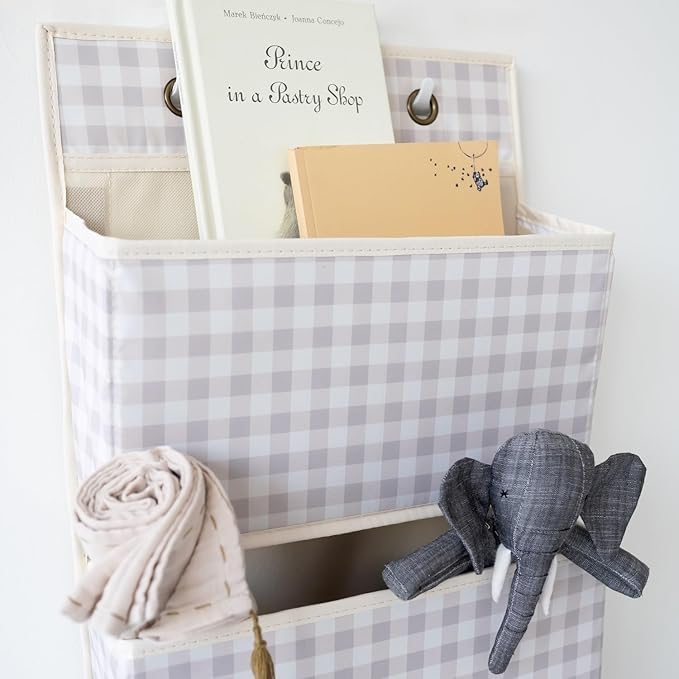 3 Sprouts Over the Door Organizer -Hanging Baby Organizers & Storage with 4 Large Pockets & 2 Hooks for Baby Clothes, Toy, St
