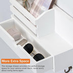dreampossible Key and Mail Holder for Wall, Mail Organizer Wall Mount with 6 Hooks and Storage Drawer, Wooden Key Rack Hanger