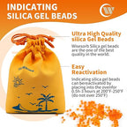 2X 1000 Gram Reachargeable Silica Gel Beads with 2 Cloth Bags, Indicating Moisture Absorber Desiccant Packs for Storage