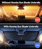 Windshield Sun Shade Umbrella for Honda Civic - [Vinyl Coating Heat Shield] Protect Car from Sun Rays & Heat Damage Keep Cool and Protect Interior, Spring Structure Edge