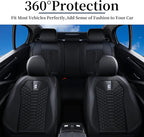Coverado Car Seat Covers Full Set, 5 Seats Universal Seat Covers for Cars, Breathable Fabric& Faux Leather Auto Seat Cushions