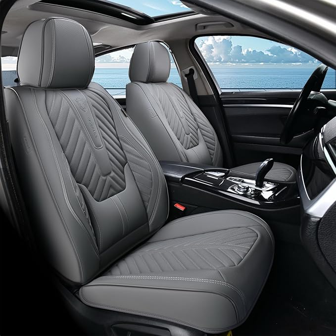 Coverado Car Seat Covers, Leatherette Seat Covers Full Set, Automotive Seat Covers Protector Cover Seat Universal Fit for Mos