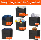 Criusia Storage Cubes, 11 Inch Clothes Storage Bins for Shelves Closet (10 Pack), Fabric Collapsible Storage Bins with Dual H