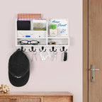 Key Holder Wall Mount, Mail Organizer Wall Mounted, Solid Wood Key Holder for Wall Living Room Entryway Home Decor, with 10 K