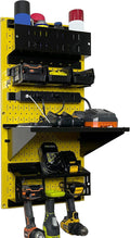 Wall Control Power Tool Storage Organizer Kit Cordless Drill Holder Charging Station Rack 16” x 32” Metal Pegboard Organizati