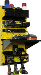 Wall Control Power Tool Storage Organizer Kit Cordless Drill Holder Charging Station Rack 16” x 32” Metal Pegboard Organizati