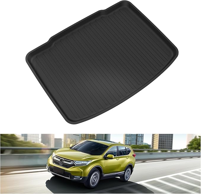 KIWI MASTER Cargo Mat for 2017-2022 Honda CR-V (Tray in Lower Position), Custom Fit All Weather Rear Cargo Liner, Heavy Duty TPE Tray Trunk Mat, Black