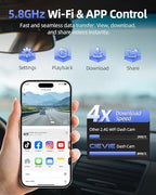 4K Dash Cam Front and Rear, 64GB SD Card, 1.5” IPS Display Car Camera, 5Ghz WiFi+App Control, Night Vision, 24H Parking Mode,